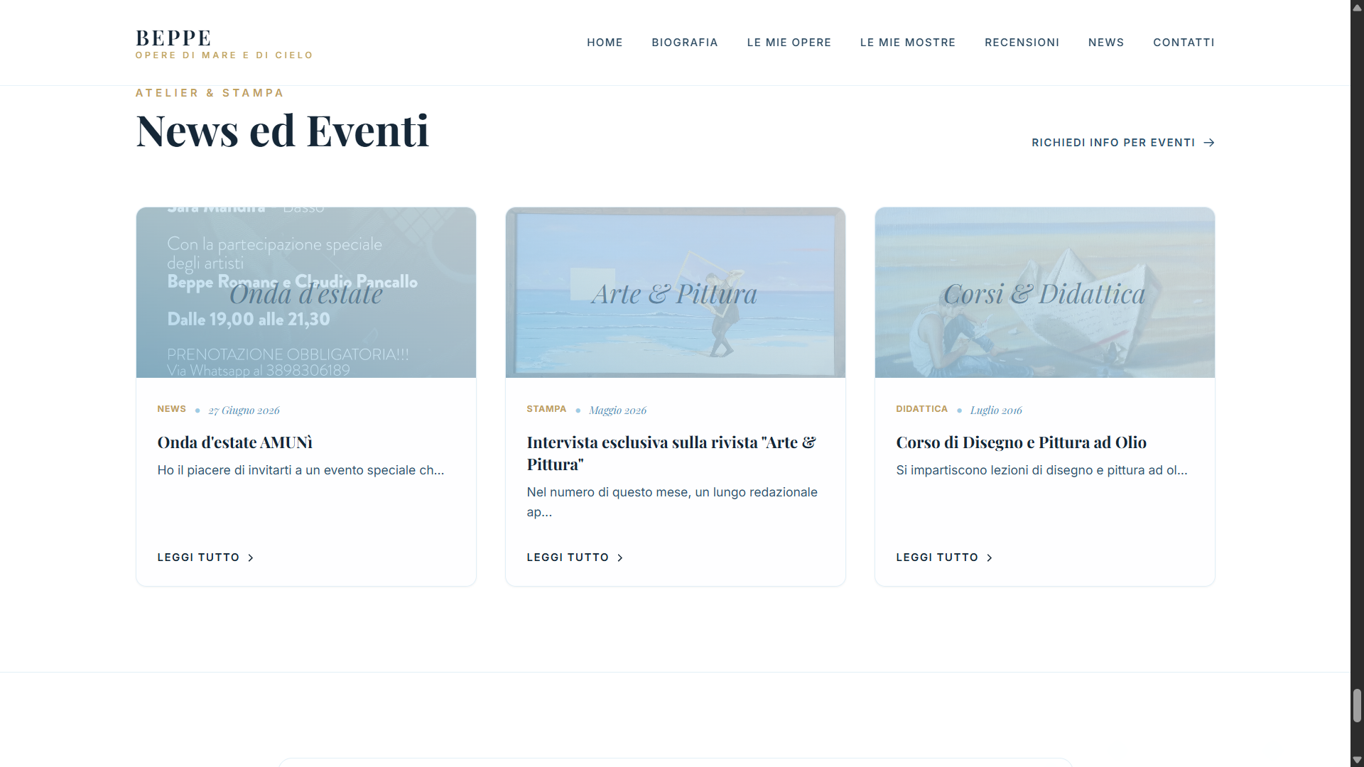 Sezione News e Didattica