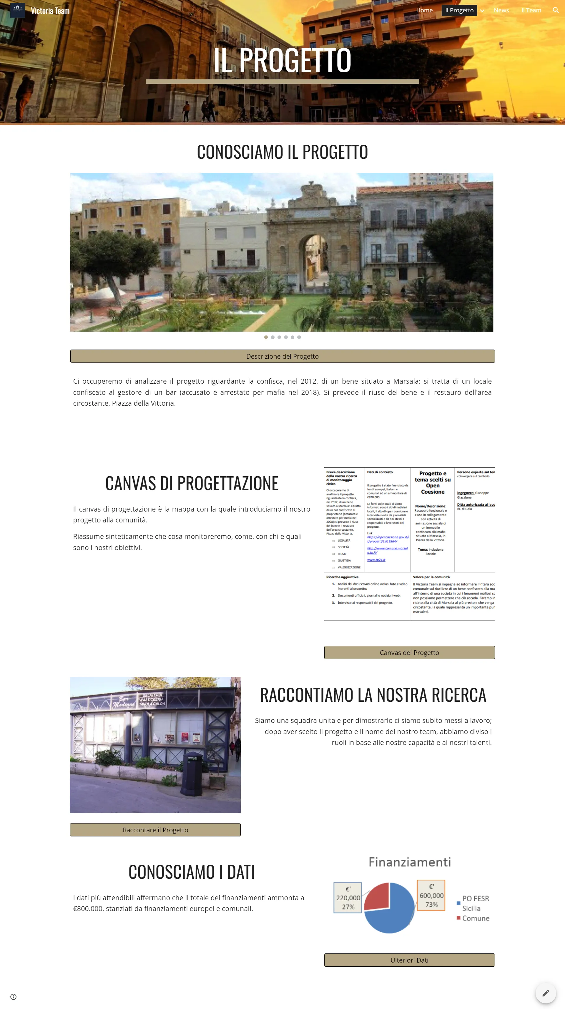 Sezione dettagli progetto